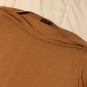 Amaryllis Tops - Camel Boatneck with Bell Sleeves Amaryllis Tops - Camel Boatneck with Bell Sleeves